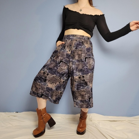 80s purple funky culottes - Picture 2 of 6